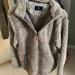 Brown/gray Sherpa fleece pullover simply southern